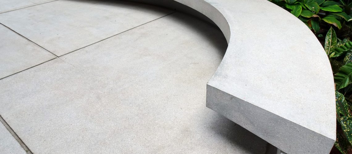 A professionally installed concrete patio